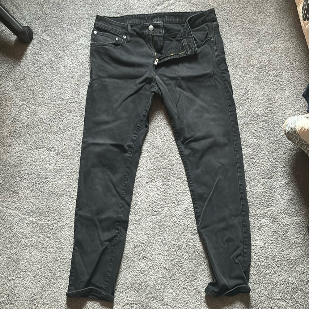 Worn, black, 36x32, American Eagle: Next Level Flex Jeans